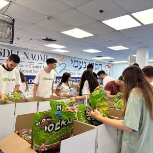 NVIDIA employees came to Hasadi Naomi's logistics warehouse for significant volunteering on the occasion of Rosh Hashanah